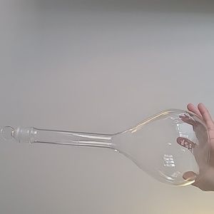 Huge vintage glass 1000ml science beaker with lid